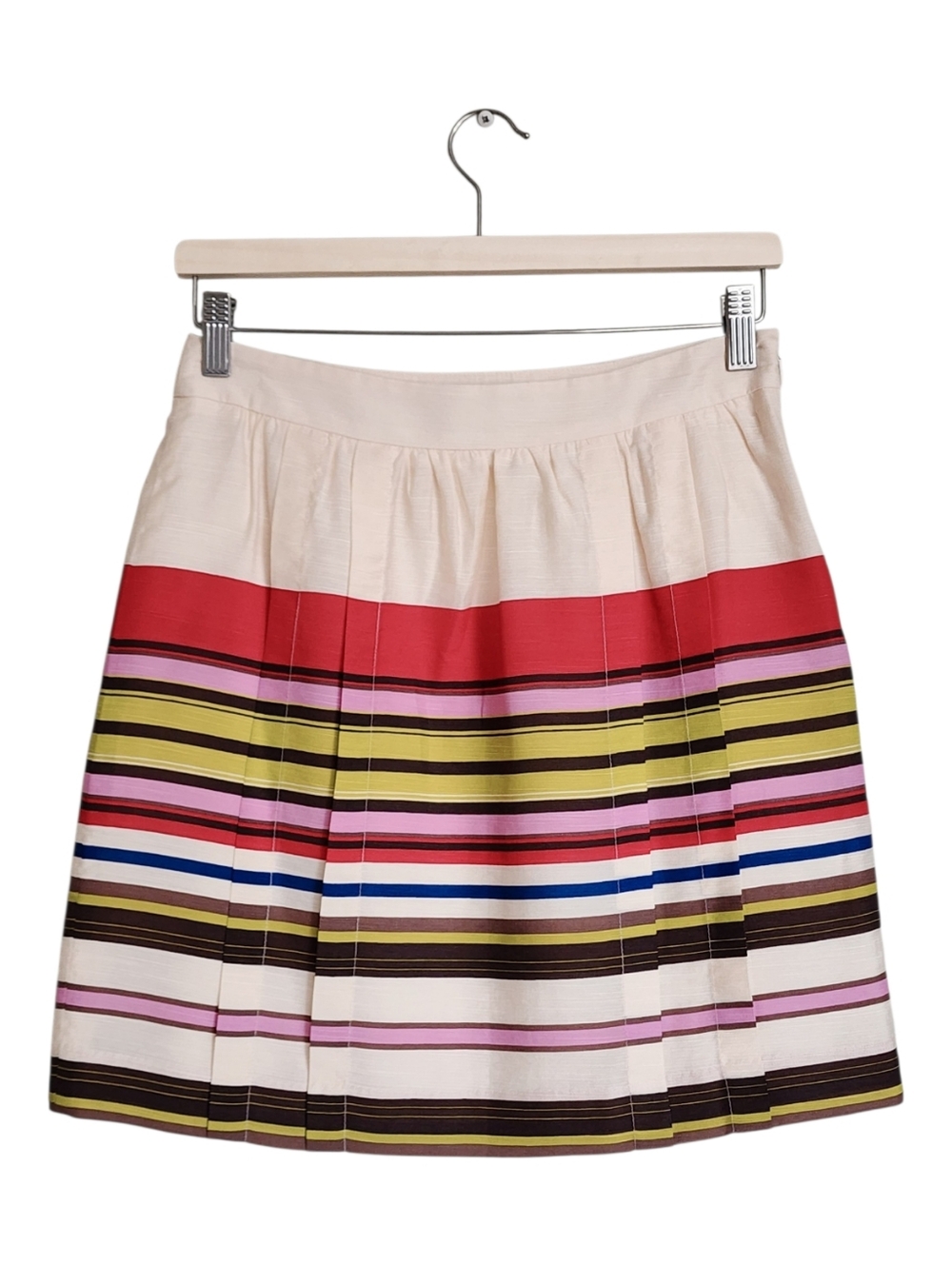 LOFT Petites Striped A-Line Mini Skirt Size 2P | Colorful High-Waisted Summer